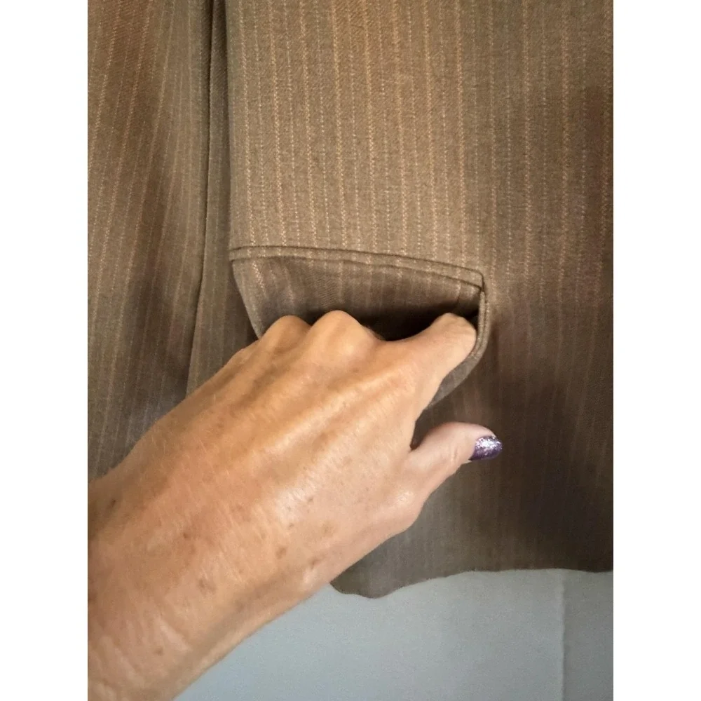 Buddy Suit Mens 32 Brown Stripe 2 Piece Jacket Vest Tailored USA Formal Business